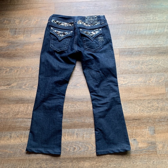 Women's Miss Me Jeans Easy Boot Rhinestone Flap Sequins Sz 28 **HEMMED to 28.5 - Picture 4 of 11